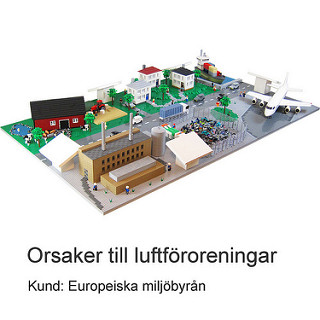Luftfororeningar och Miljöförstöring visas i LEGO Luftfororeningar och Miljöförstöring visas i LEGO
