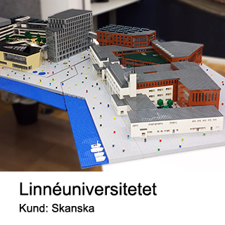 LEGO-modell av Linnéuniversitetet på uppdrag av SKANSKA LEGO-modell av Linnéuniversitetet på uppdrag av SKANSKA